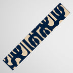 Mid Century Modern Loop Pattern in Navy Blue and Beige Table Runner Gallery Image 3
