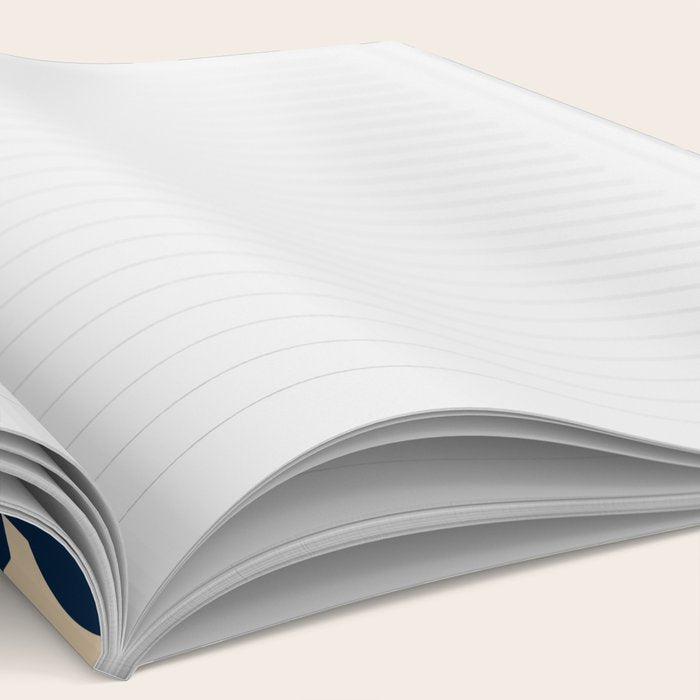 Mid Century Modern Loop Pattern in Navy Blue and Beige Notebook Gallery Image 2