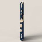 Mid Century Modern Loop Pattern in Navy Blue and Beige iPhone Case Gallery Image 2