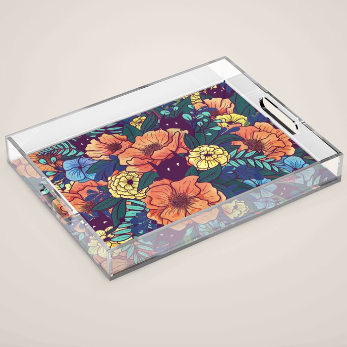 Wild Flowers Acrylic Tray Gallery Image 1