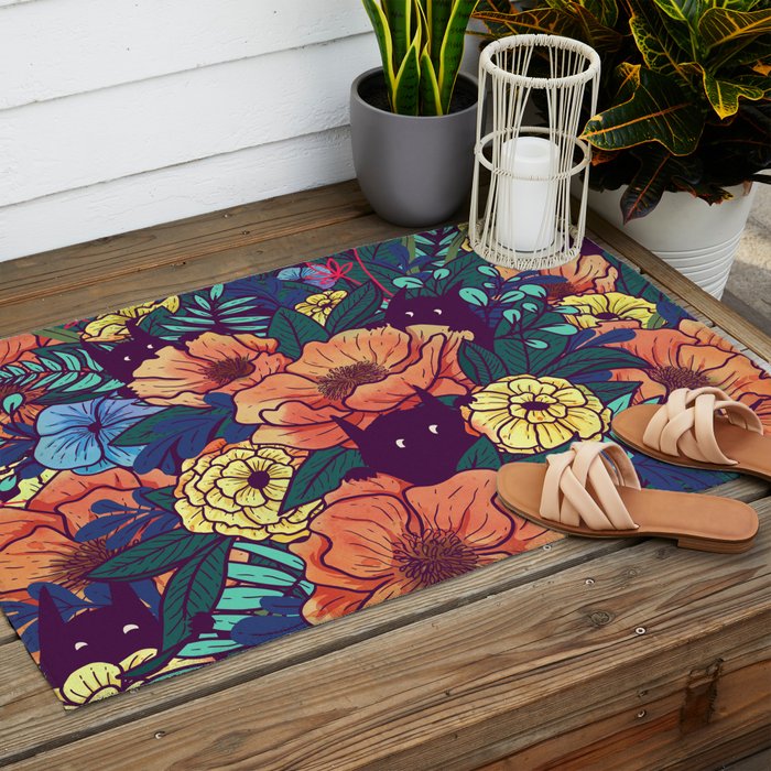 Wild Flowers Outdoor Rug Gallery Image 2