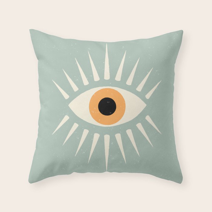 Yellow Eye Throw Pillow Gallery Image 6