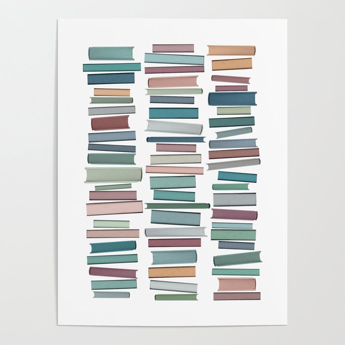 Books Pastel, Living Room Art, Book Worm Poster Gallery Image 4
