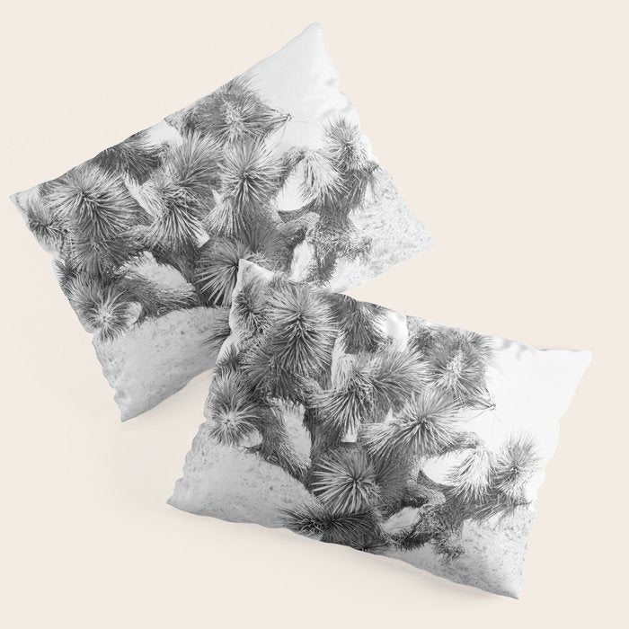 Twisted Joshua Tree - Black and White Photography Pillow Sham Gallery Image 1