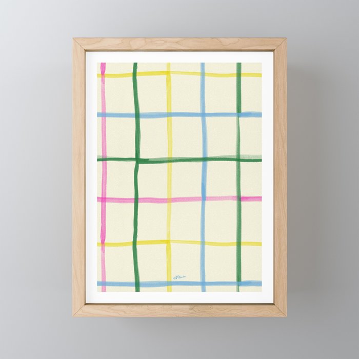 Abstract Tennis Net Pattern in Cream Mini Art Print Gallery Image 1