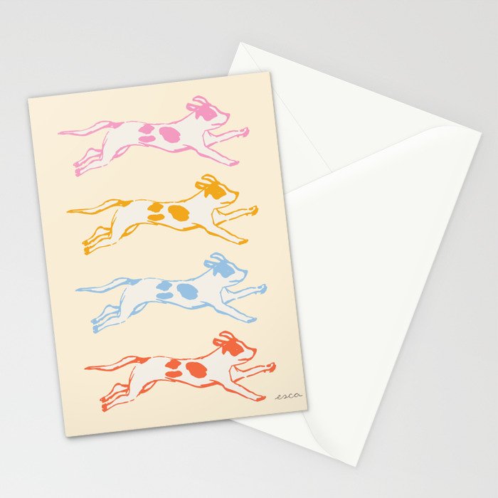Colorful Puppies Stationery Card Gallery Image 2