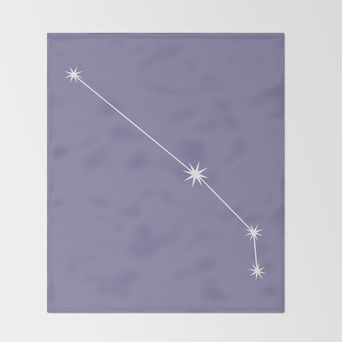 Aries Zodiac Star Constellation Line Art Lavender Purple Throw Blanket Gallery Image 2