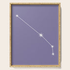 Aries Zodiac Star Constellation Line Art Lavender Purple Serving Tray Gallery Image 1