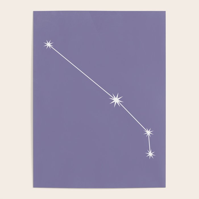 Aries Zodiac Star Constellation Line Art Lavender Purple Poster Gallery Image 4