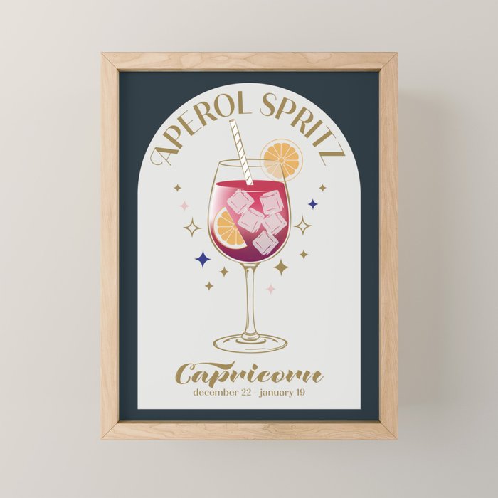  Aperol Spritz Cocktail Zodiac Sign Mini Art Print Gallery Image 1