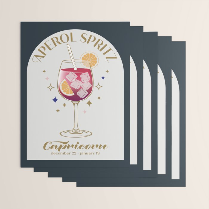  Aperol Spritz Cocktail Zodiac Sign Wrapping Paper Gallery Image 3