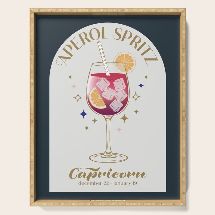  Aperol Spritz Cocktail Zodiac Sign Serving Tray Gallery Image 1