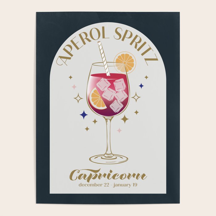  Aperol Spritz Cocktail Zodiac Sign Poster Gallery Image 4