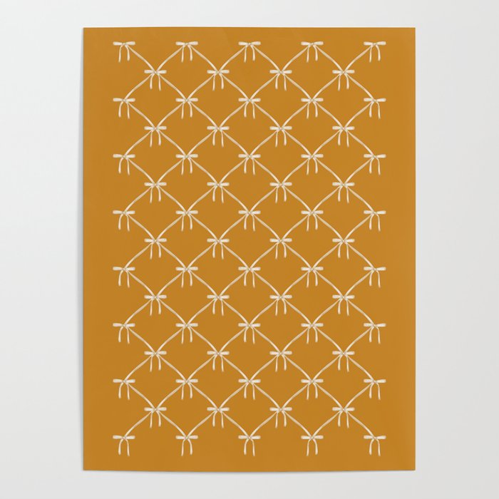 Bows & Ribbons Pattern XVIII Orange Poster Gallery Image 1