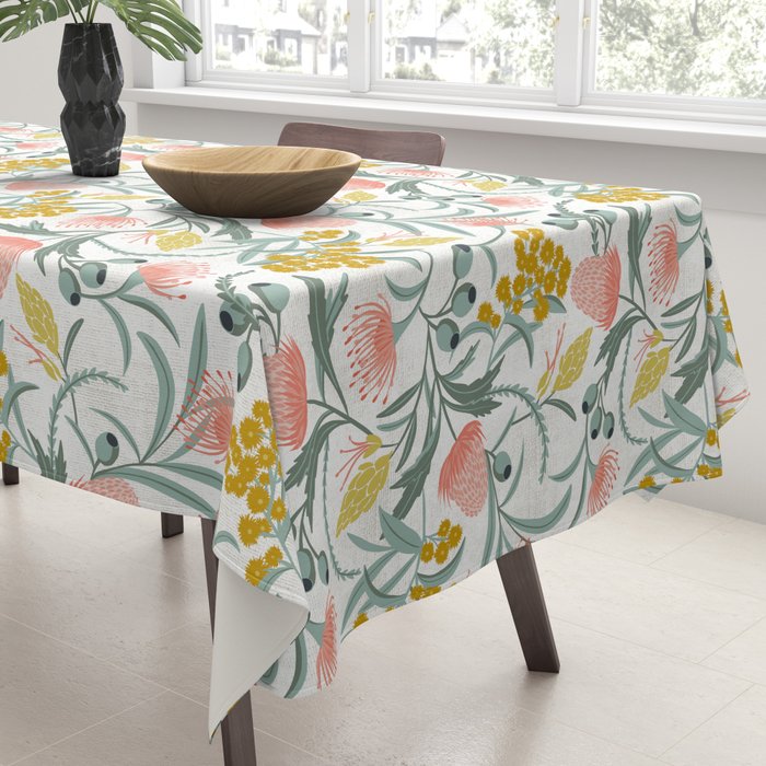 Flora Australis White Tablecloth Gallery Image 3