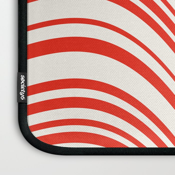 Wavy Stripes I - Red & White Candy Cane Laptop Sleeve Gallery Image 3