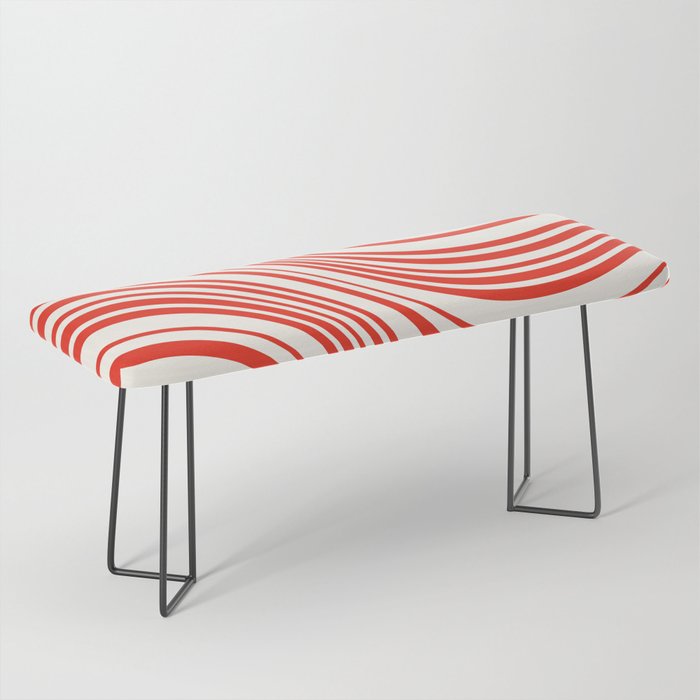 Wavy Stripes I - Red & White Candy Cane Bench Gallery Image 1