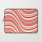 Wavy Stripes I - Red & White Candy Cane Laptop Sleeve Gallery Image 1