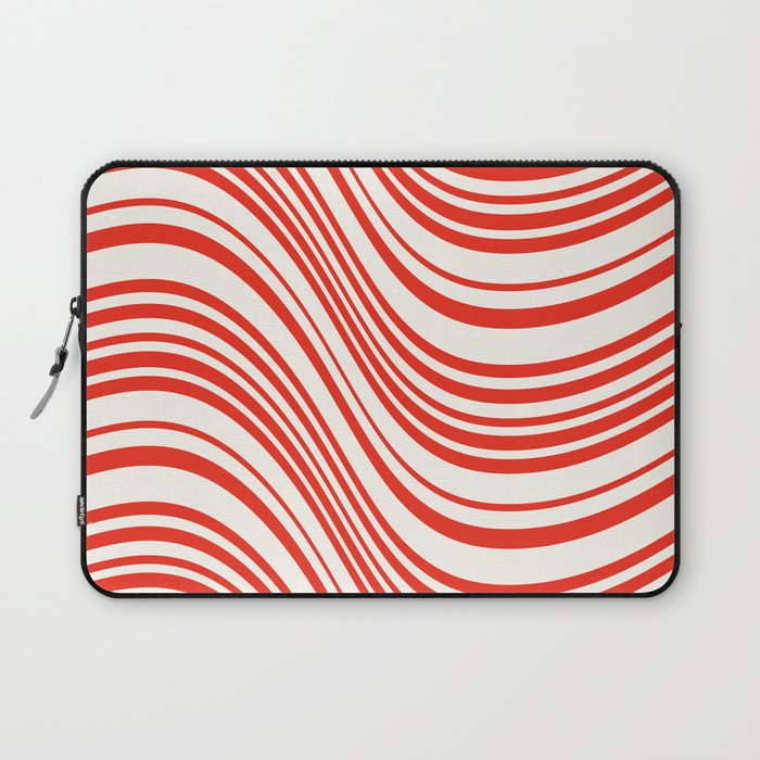 Wavy Stripes I - Red & White Candy Cane Laptop Sleeve Gallery Image 1