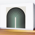 Gradient Arch IV Earthy Green Mid Century Modern Rainbow Wall Mural Gallery Image 2