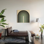 Gradient Arch IV Earthy Green Mid Century Modern Rainbow Wood Wall Art Gallery Image 2