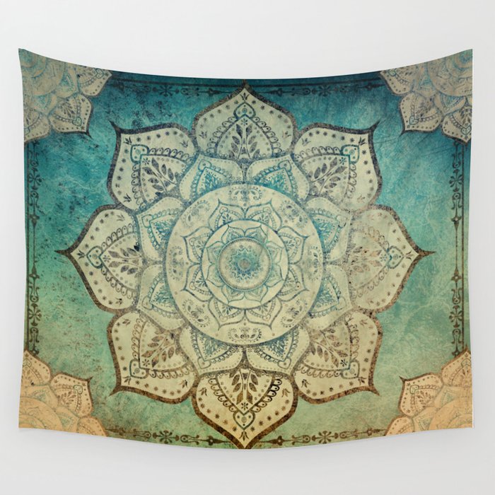 Faded Bohemian Mandala Wall Tapestry