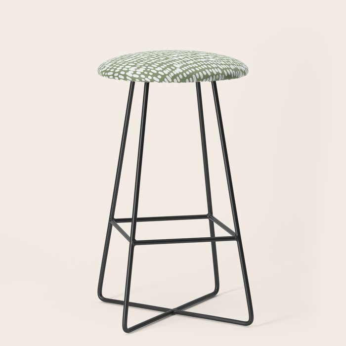 Spotted Preppy Dots Abstract in Sage Green Stool Gallery Image 1
