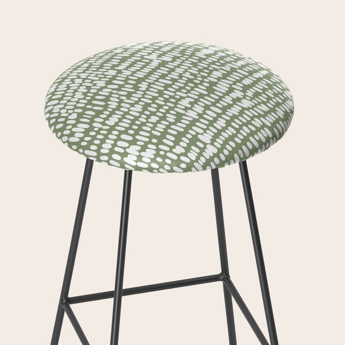 Spotted Preppy Dots Abstract in Sage Green Stool Gallery Image 2