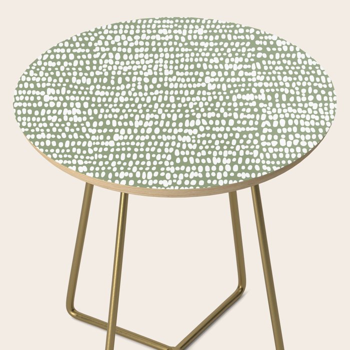 Spotted Preppy Dots Abstract in Sage Green Side Table Gallery Image 2