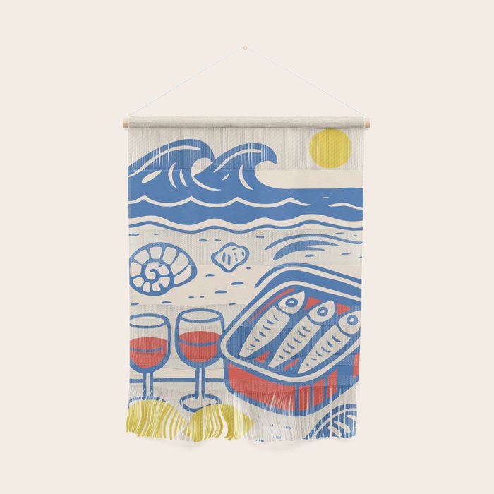 Sardines, Lemons and Wine at the Beach Wall Hanging Gallery Image 1
