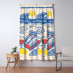 Sardines, Lemons and Wine at the Beach Window Curtain Gallery Image 5
