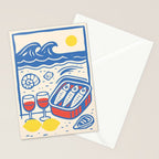 Sardines, Lemons and Wine at the Beach Stationery Card Gallery Image 2