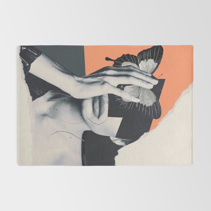 collage art / butterfly Rug Gallery Image 2