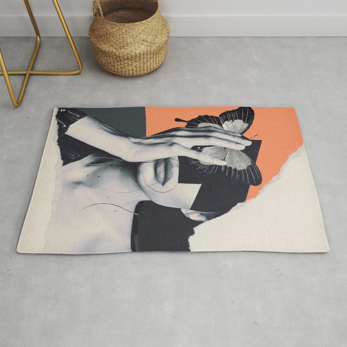 collage art / butterfly Rug Gallery Image 1