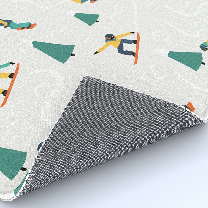 Snowboarding Illustration Pattern Rug Gallery Image 4