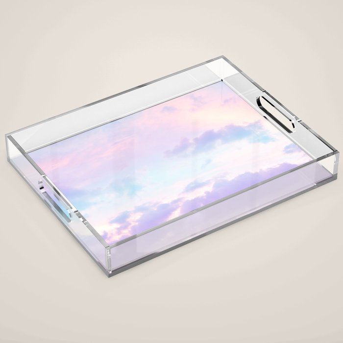 Unicorn Pastel Clouds #1 #decor #art #society6 Acrylic Tray Gallery Image 1