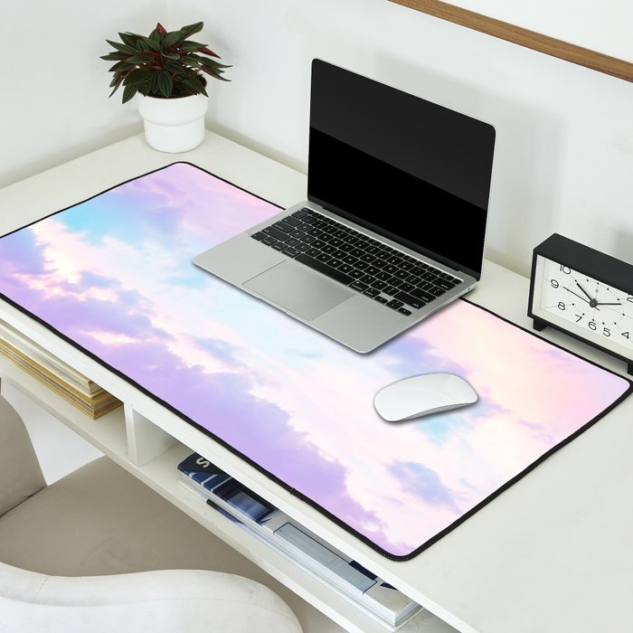 Unicorn Pastel Clouds #1 #decor #art #society6 Desk Mat Gallery Image 2