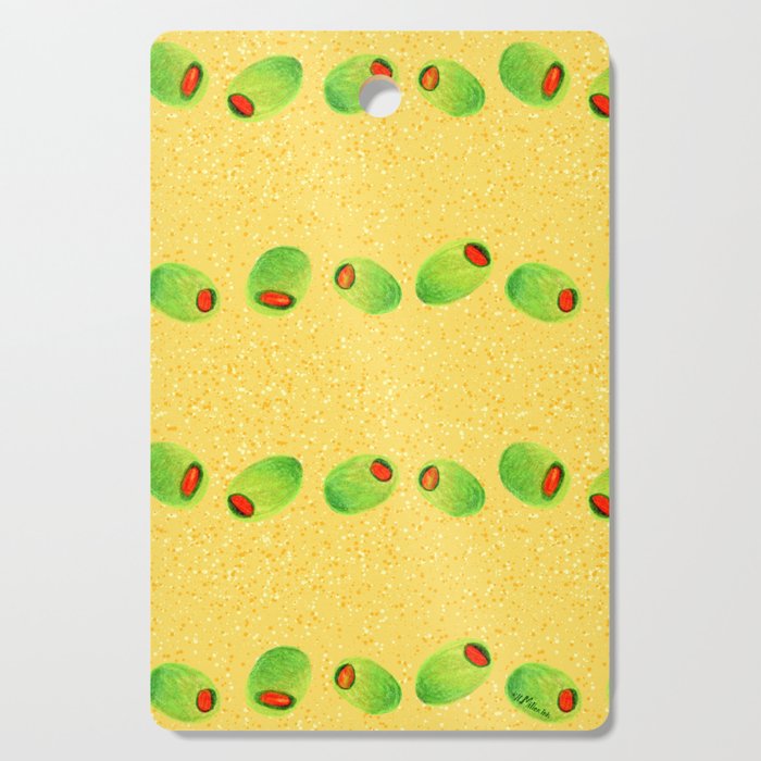 Olive Snack in Green & Yellow Cutting Board Gallery Image 1