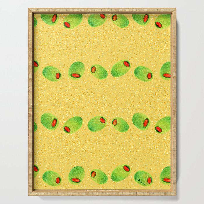 Olive Snack in Green & Yellow Serving Tray Gallery Image 1