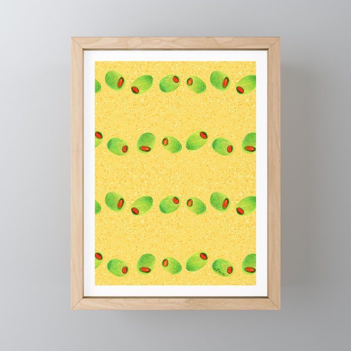 Olive Snack in Green & Yellow Mini Art Print Gallery Image 1