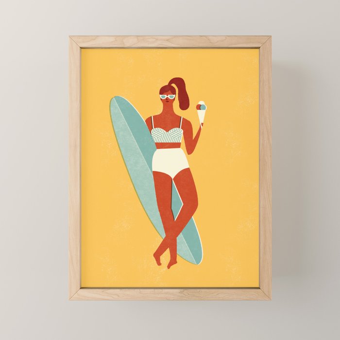 Surfer girl Mini Art Print Gallery Image 1