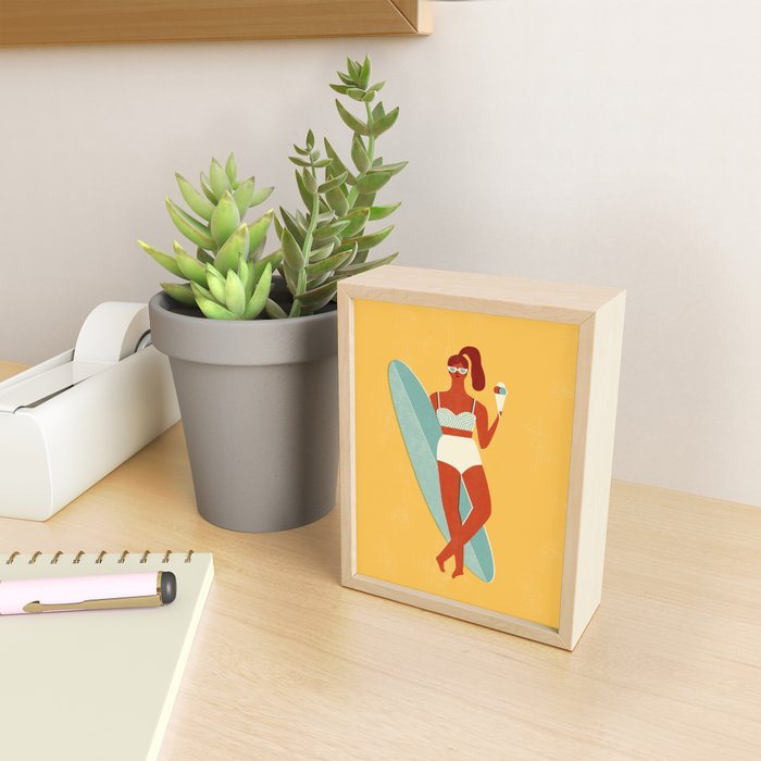 Surfer girl Mini Art Print Gallery Image 2