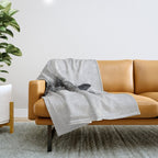 Wild Horse - Black & White Throw Blanket Gallery Image 1
