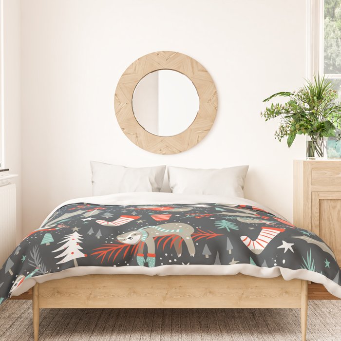 Slothy Holidays Duvet Cover Gallery Image 3