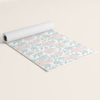 Wild Mountain Roses - pink, mint, and gold Yoga Mat Gallery Image 2
