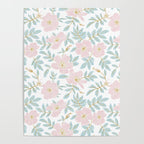 Wild Mountain Roses - pink, mint, and gold Poster Gallery Image 4
