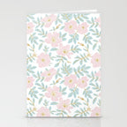 Wild Mountain Roses - pink, mint, and gold Stationery Card Gallery Image 2