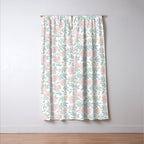 Wild Mountain Roses - pink, mint, and gold Window Curtain Gallery Image 3