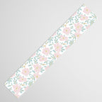 Wild Mountain Roses - pink, mint, and gold Table Runner Gallery Image 3