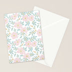 Wild Mountain Roses - pink, mint, and gold Stationery Card Gallery Image 2